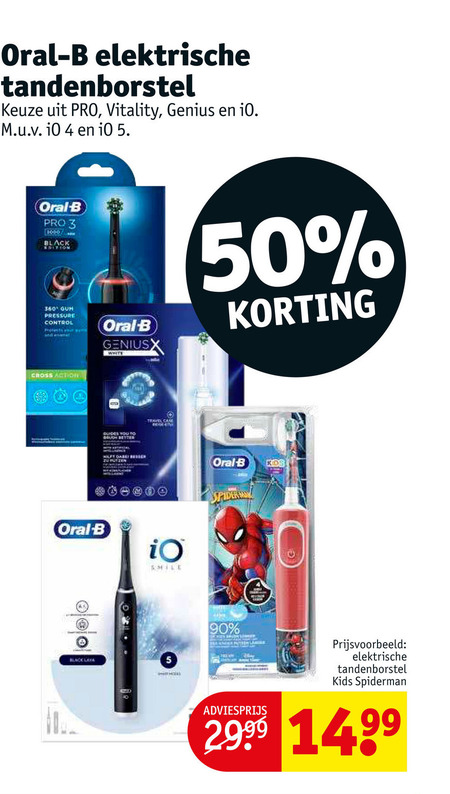 Pech oosten Oh Braun Oral-B elektrische kindertandenborstel folder aanbieding bij Kruidvat  - details