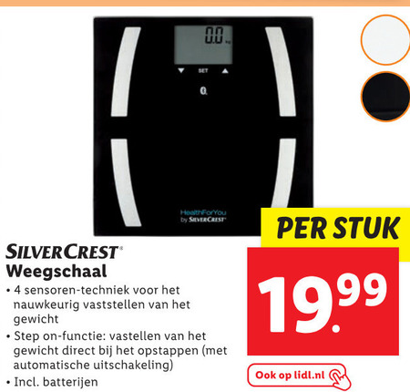 luchthaven Zonnebrand dump SilverCrest weegschaal folder aanbieding bij Lidl - details