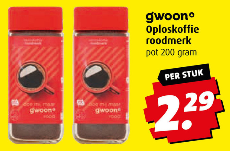 Gwoon   oploskoffie folder aanbieding bij  Boni - details