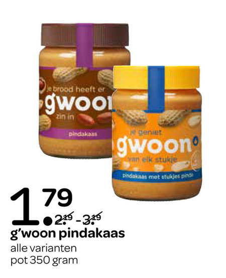 Gwoon   pindakaas folder aanbieding bij  Spar - details