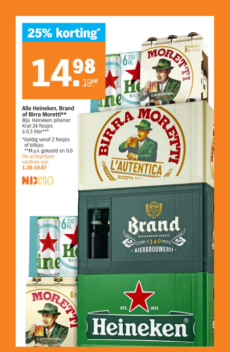 Heineken Blikje Bier, Krat Bier Folder Aanbieding Bij Albert Heijn ...