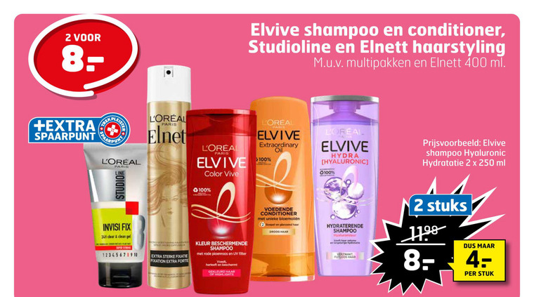 L Oreal   hairspray, conditioner folder aanbieding bij  Trekpleister - details