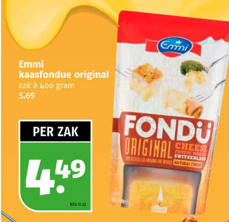 Emmi   kaasfondue folder aanbieding bij  Poiesz - details