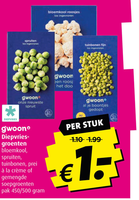 Gwoon   diepvriesgroente folder aanbieding bij  Boni - details