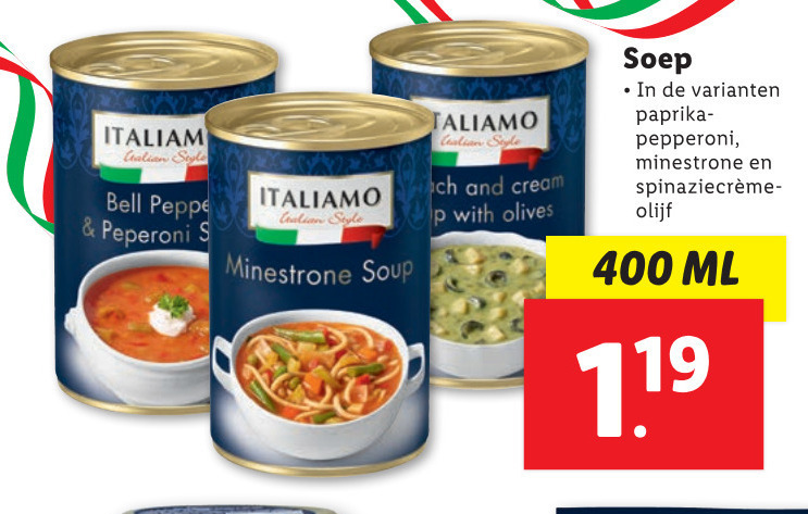 Italiamo   soep folder aanbieding bij  Lidl - details