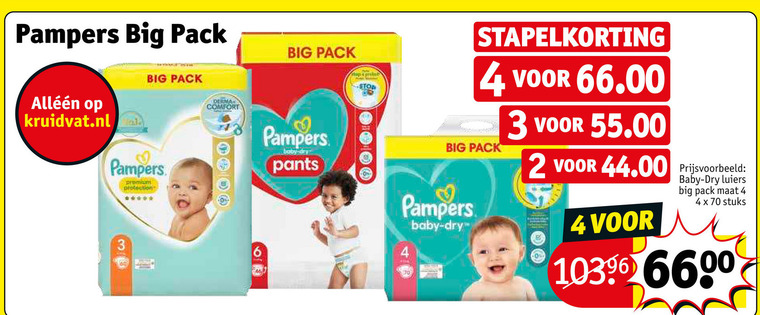 Het beste atoom het doel Pampers luiers, luierbroekjes folder aanbieding bij Kruidvat - details