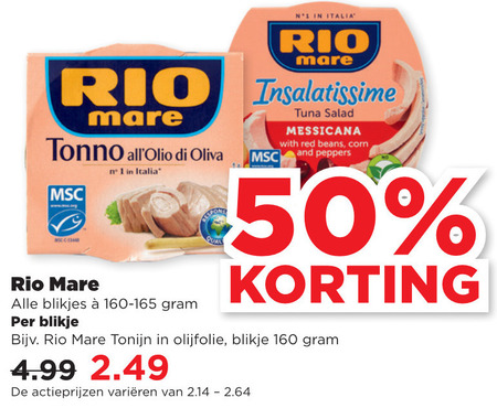 Rio Mare   tonijn in blik folder aanbieding bij  Plus - details