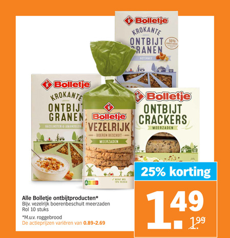 Bolletje   beschuit, crackers folder aanbieding bij  Albert Heijn - details