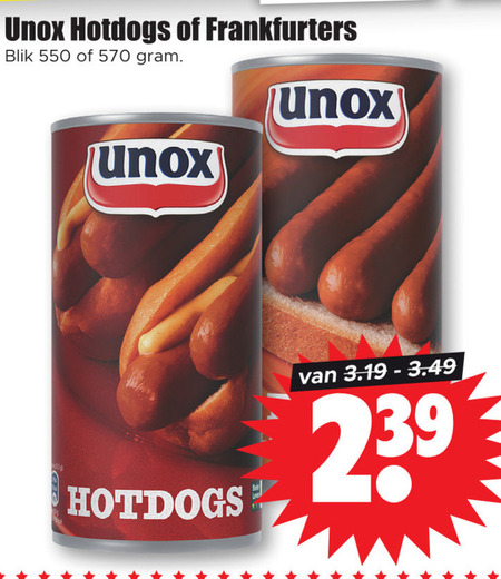 Unox   knakworst folder aanbieding bij  Dirk - details