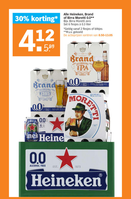 Heineken   krat bier, blikje bier folder aanbieding bij  Albert Heijn - details