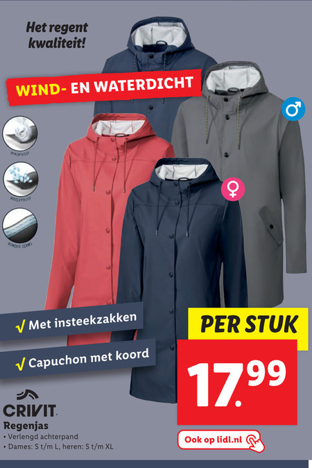 Lidl regenjas online heren