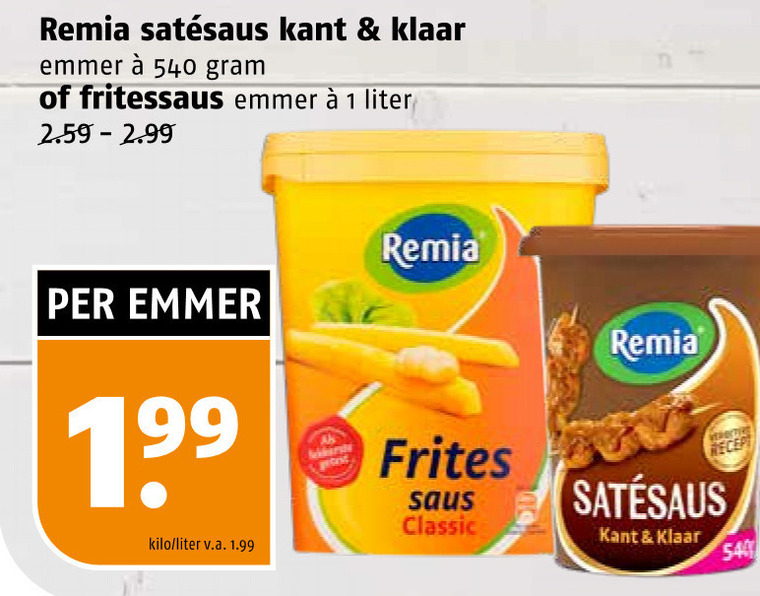 Remia   fritessaus, satesaus folder aanbieding bij  Poiesz - details