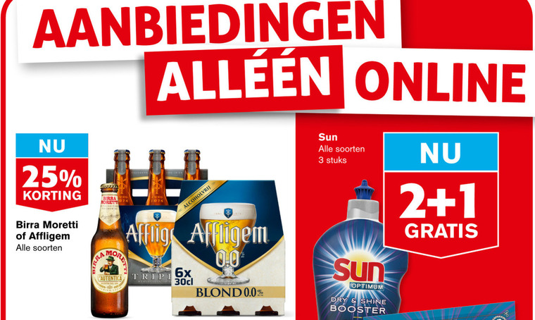 Birra Moretti   blikje bier, krat bier folder aanbieding bij  Hoogvliet - details