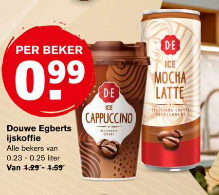 Douwe Egberts   ijskoffie folder aanbieding bij  Hoogvliet - details