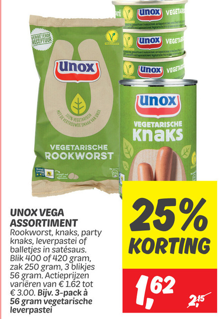 Unox   vegetarisch folder aanbieding bij  Dekamarkt - details