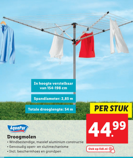 Zeebrasem Elektronisch Terugbetaling AquaPur droogmolen folder aanbieding bij Lidl - details