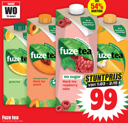 Fuze Tea   ice tea folder aanbieding bij  Dirk - details