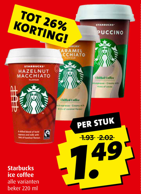 Starbucks   ijskoffie folder aanbieding bij  Boni - details