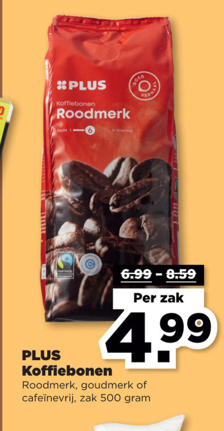 Plus Huismerk   koffiebonen folder aanbieding bij  Plus Vandaag - details