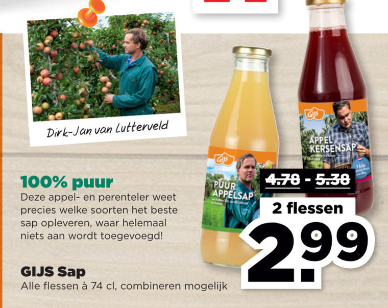 Gijs   appelsap folder aanbieding bij  Plus - details