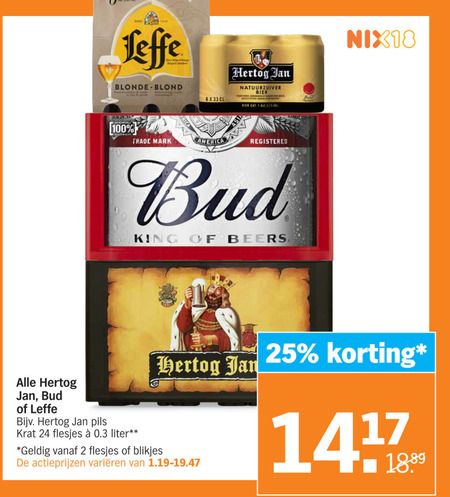 Bud   blikje bier, speciaalbier folder aanbieding bij  Albert Heijn - details