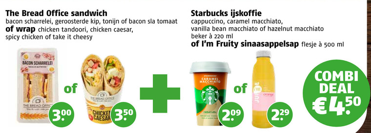 Starbucks   ijskoffie, hartig broodje folder aanbieding bij  Poiesz - details