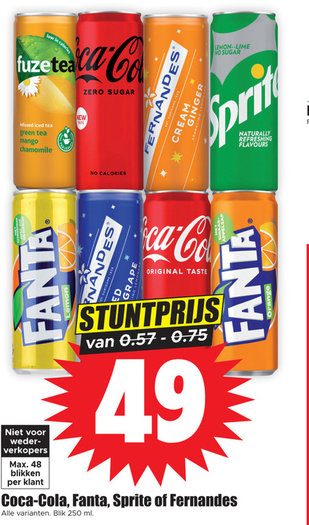 Fanta   cola, frisdrank folder aanbieding bij  Dirk - details