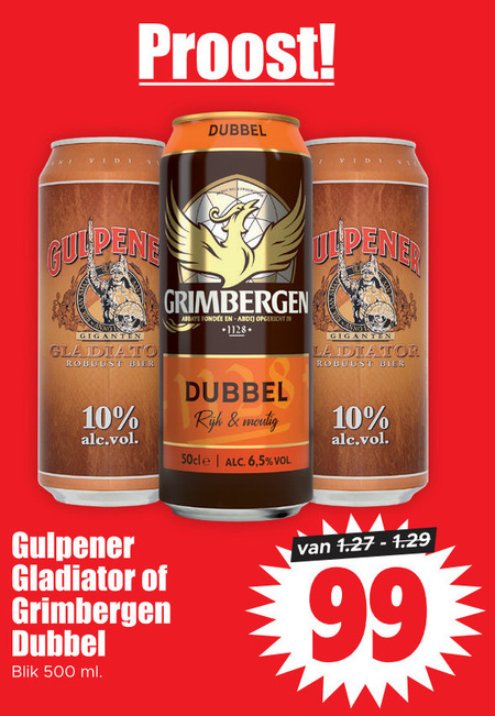 Grimbergen   speciaalbier folder aanbieding bij  Dirk - details