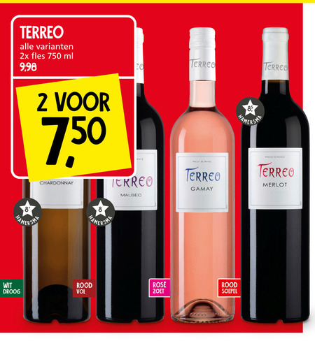 Terreo   witte wijn, rose folder aanbieding bij  Jan Linders - details