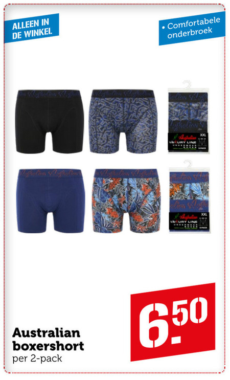 Leesbaarheid tack Bedoel Australian heren boxershort folder aanbieding bij Coop - details