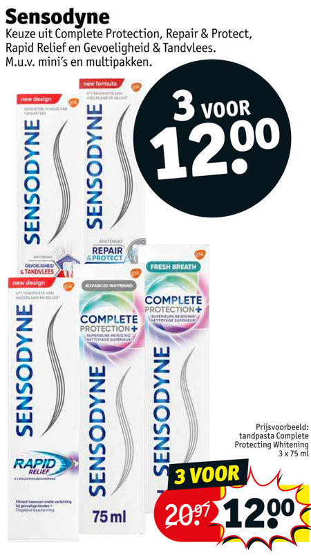 zo ontsnapping uit de gevangenis Armoedig Sensodyne tandpasta folder aanbieding bij Kruidvat - details