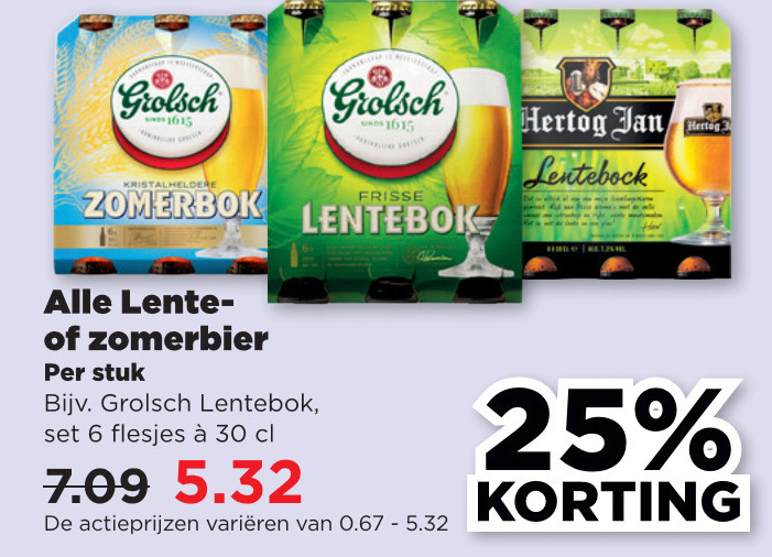 Grolsch   lentebokbier folder aanbieding bij  Plus - details