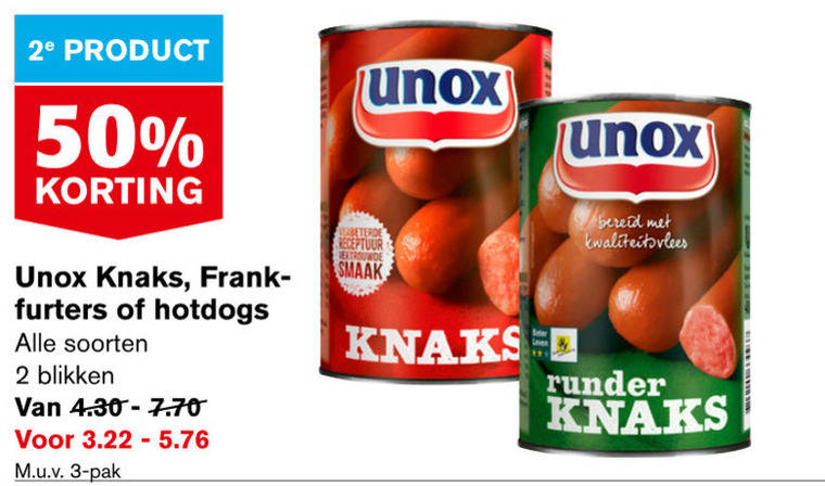 Unox   knakworst folder aanbieding bij  Hoogvliet - details