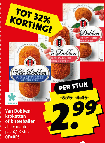 Van Dobben   bitterballen, kroket folder aanbieding bij  Boni - details