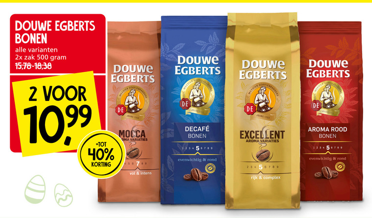 liter Publiciteit gevechten Douwe Egberts koffiebonen folder aanbieding bij Jan Linders - details