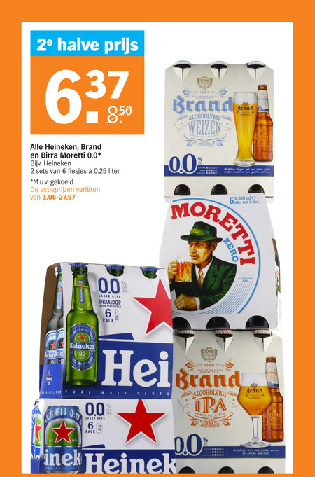 Brand   alcoholvrij bier, blikje bier folder aanbieding bij  Albert Heijn - details