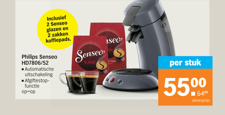 vertalen Moment Rennen Douwe Egberts Senseo koffiepadmachine folder aanbieding bij Albert Heijn -  details