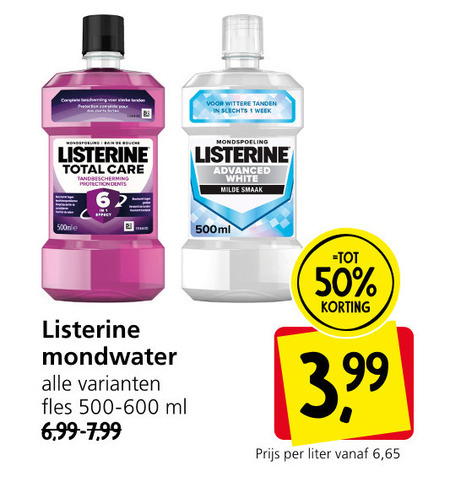 jeans Verandering Temmen Listerine mondwater folder aanbieding bij Jan Linders - details