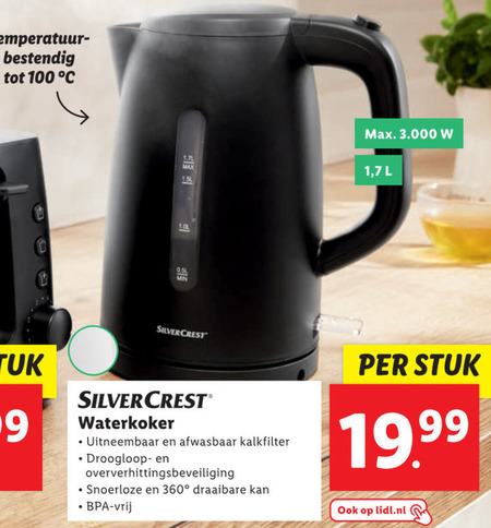 SilverCrest waterkoker folder aanbieding Lidl - details