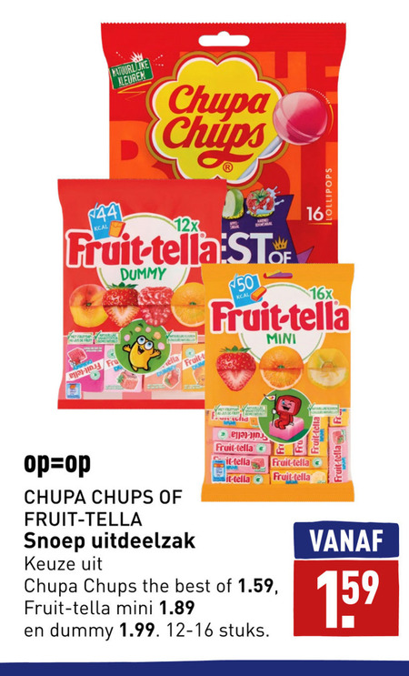 Fruit-Tella   snoep, lollie folder aanbieding bij  Aldi - details