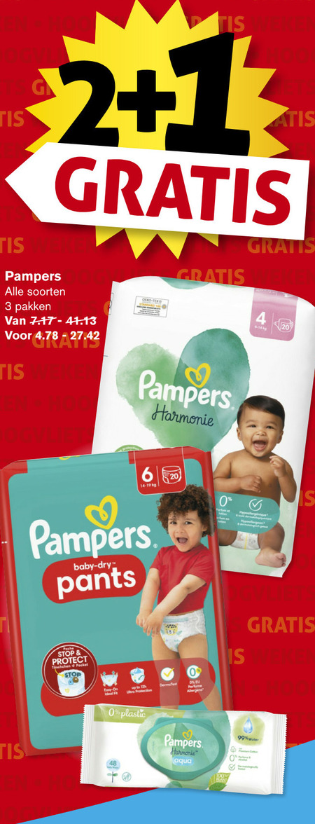 George Hanbury Tekstschrijver Toeschouwer Pampers luierbroekjes, luiers folder aanbieding bij Hoogvliet - details