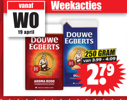 Voorkeur klein draad Douwe Egberts koffie folder aanbieding bij Dirk - details