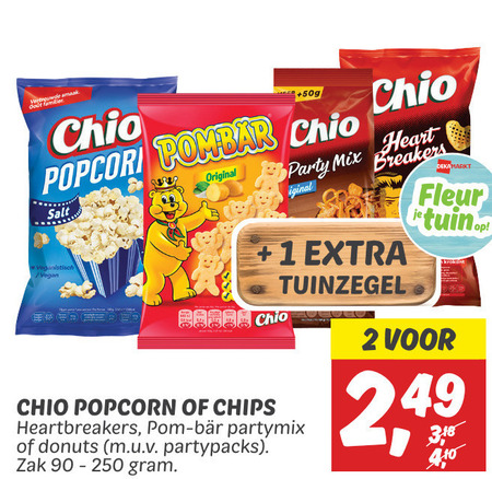 Chio   zoutje, popcorn folder aanbieding bij  Dekamarkt - details