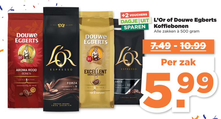 Douwe Egberts L Or   koffiebonen folder aanbieding bij  Plus - details