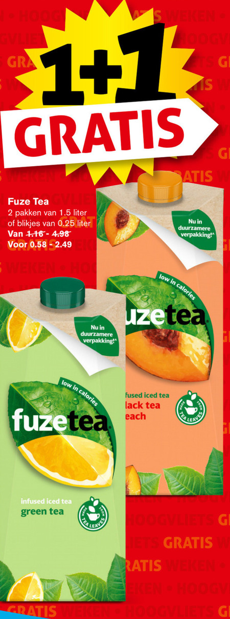 Fuze Tea   ice tea folder aanbieding bij  Hoogvliet - details