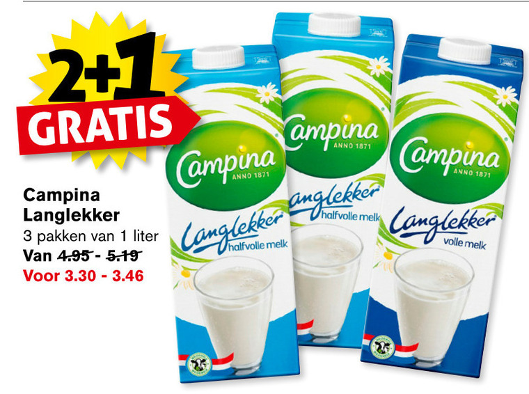 Campina   melk folder aanbieding bij  Hoogvliet - details