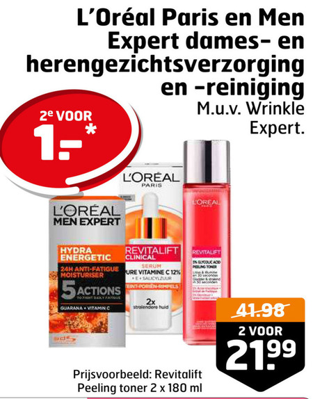 L Oreal Men Expert heren gezichtsverzorging, gezichtsverzorging aanbieding Trekpleister - details