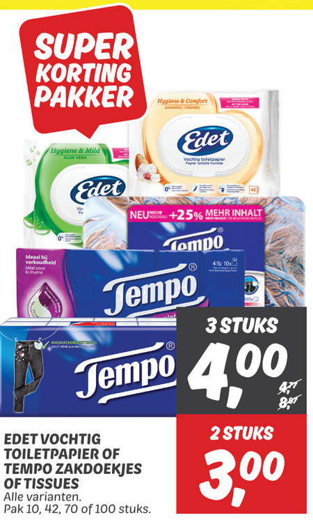 Tempo   tissue, zakdoek folder aanbieding bij  Dekamarkt - details