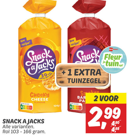 Snack a Jacks   rijstwafels folder aanbieding bij  Dekamarkt - details