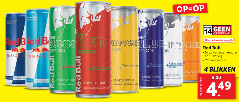 Red Bull   energiedrank folder aanbieding bij  Lidl - details